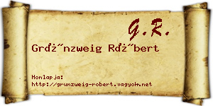 Grünzweig Róbert névjegykártya
